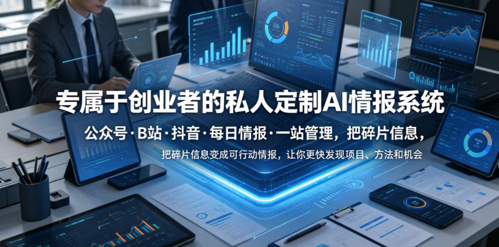专属于创业者的私人定制AI情报系统，公众号·B站·抖音·每日情报·一站管理，把碎片信息变成可行动情报，让你更快发现项目、方法和机会-白蛇网