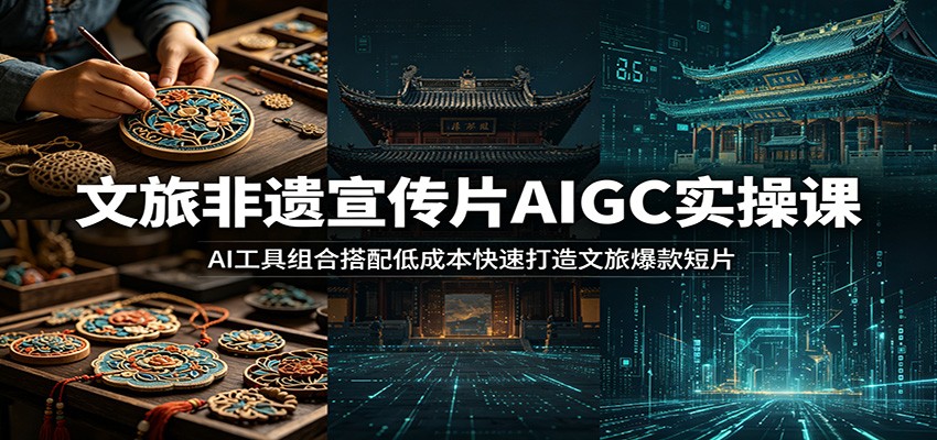 文旅非遗宣传片AIGC实操课：AI工具组合搭配低成本快速打造文旅爆款短片-白蛇网