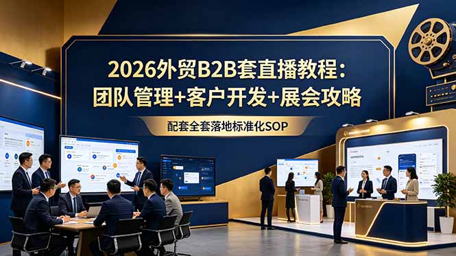2026外贸B2B套直播教程:团队管理+客户开发+展会攻略,配套全套落地标准化SOP-白蛇网