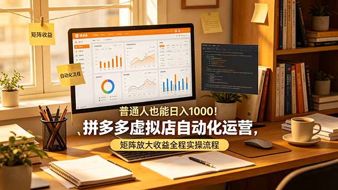 普通人也能日入 1000！拼多多虚拟店自动化运营，矩阵放大收益全程实操流程-白蛇网
