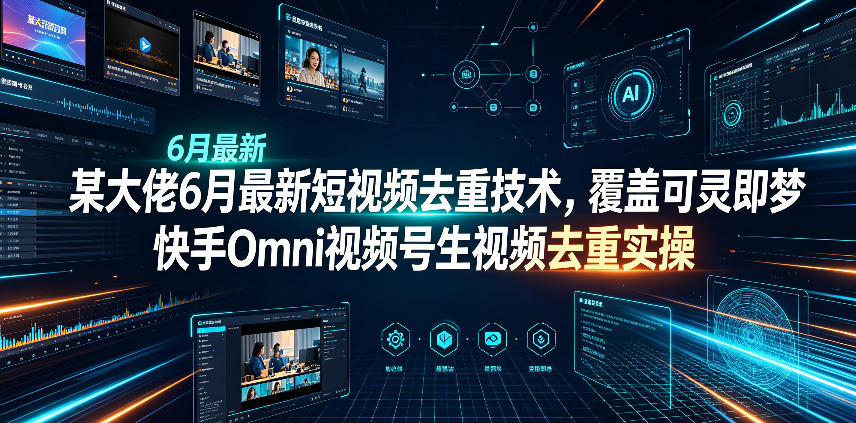 某大佬6月最新短视频去重技术，覆盖可灵即梦快手Omni视频号生视频去重实操-白蛇网