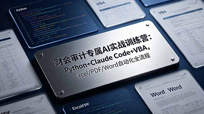 财会审计专属 AI实战训练营：Python+Claude Code+VBA，Excel/PDF/Word自动化全流程-白蛇网