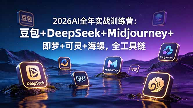 2026AI全年实战训练营：豆包+DeepSeek+Midjourney+即梦+可灵+海螺，全工具链-白蛇网