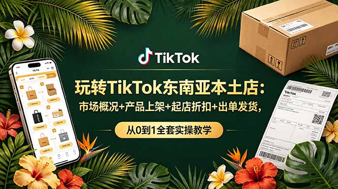 玩转TikTok东南亚本土店：市场概况+产品上架+起店折扣+出单发货，从0到1全套实操教学-白蛇网