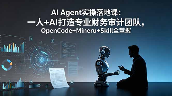 AI Agent实操落地课：一人+AI打造专业财务审计团队，OpenCode+Mineru+Skill全掌握-白蛇网