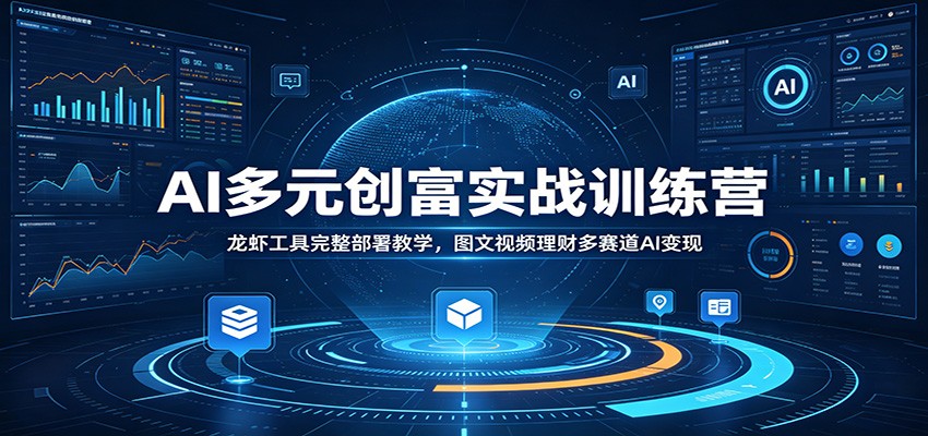 AI多元创富实战训练营：龙虾工具完整部署教学，图文视频理财多赛道AI变现-白蛇网