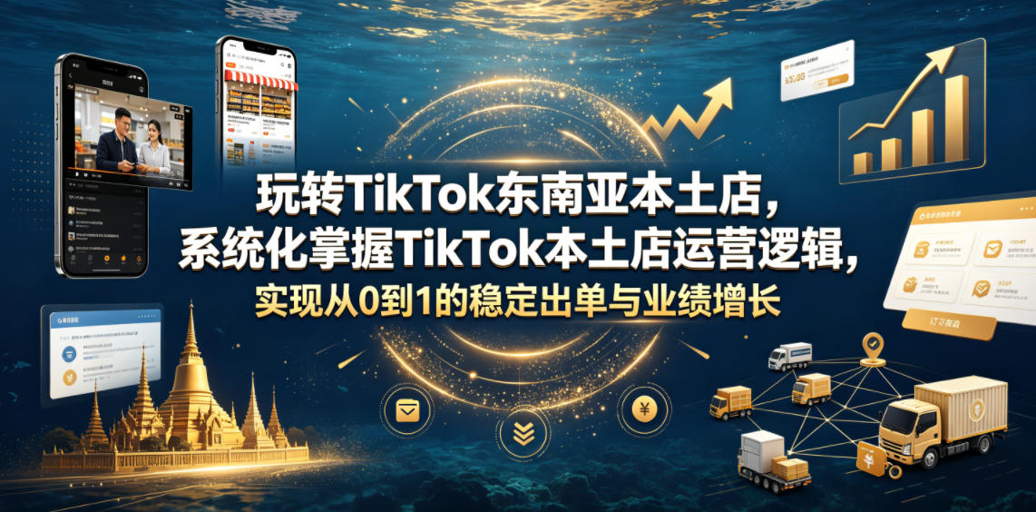 玩转TikTok东南亚本土店，系统化掌握TikTok本土店运营逻辑，实现从0到1的稳定出单与业绩增长-白蛇网