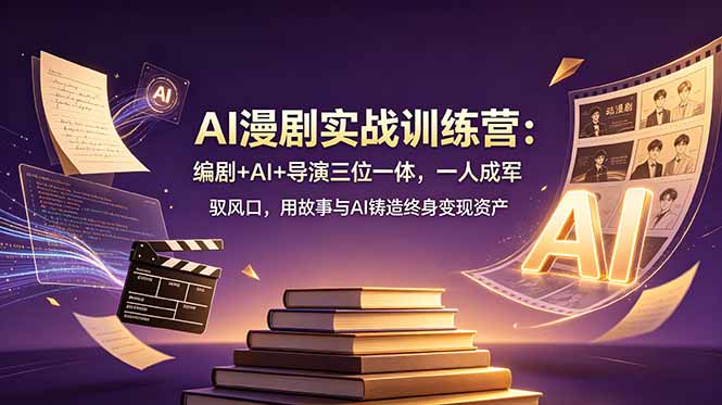 AI漫剧实战训练营：编剧+AI+导演三位一体，一人成军 驭风口，用故事与AI铸造终身变现资产-白蛇网