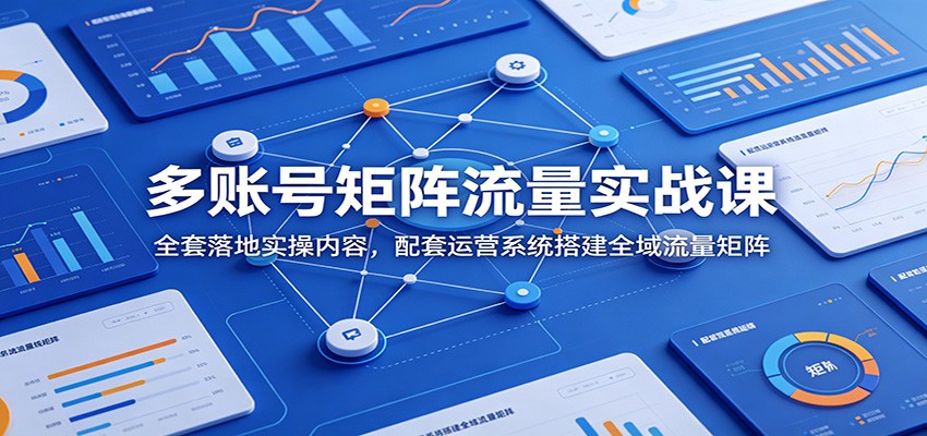 多账号矩阵流量实战课：全套落地实操内容，配套运营系统搭建全域流量矩阵-白蛇网