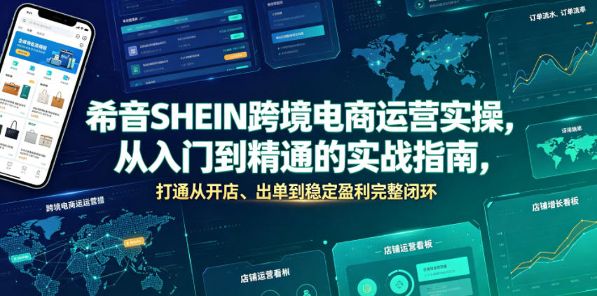 希音SHEIN跨境电商运营实操，从入门到精通的实战指南，打通从开店、出单到稳定盈利完整闭环-白蛇网
