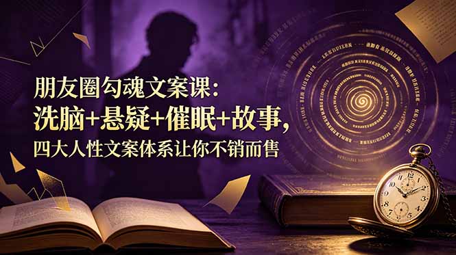 朋友圈勾魂文案课：洗脑+悬疑+催眠+故事，四大人性文案体系让你不销而售-白蛇网
