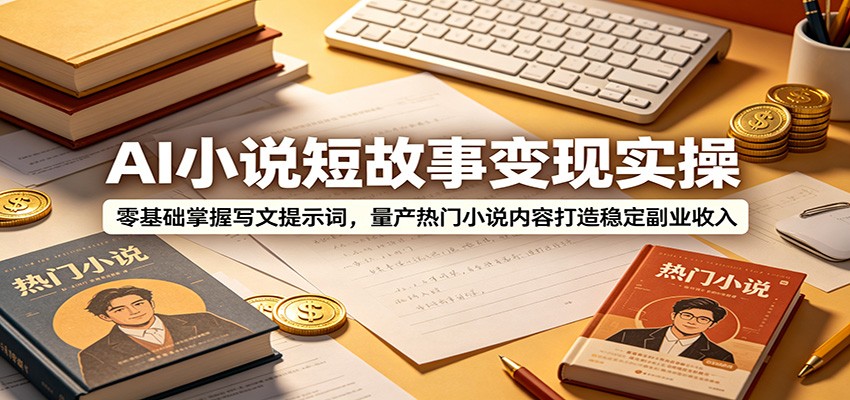 AI小说短故事变现实操：零基础掌握写文提示词，量产热门小说内容打造稳定副业收入-白蛇网