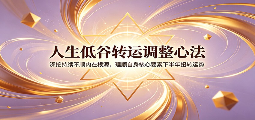 人生低谷转运调整心法：深挖持续不顺内在根源，理顺自身核心要素下半年扭转运势-白蛇网