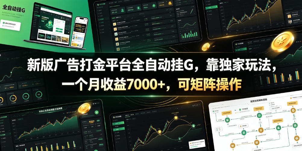 新版广告打金平台全自动挂G，靠独家玩法，一个月收益7000+，可矩阵操作【附全套脚本】【揭秘】-白蛇网