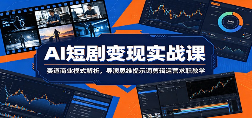 AI短剧变现实战课：赛道商业模式解析，导演思维提示词剪辑运营求职教学-白蛇网