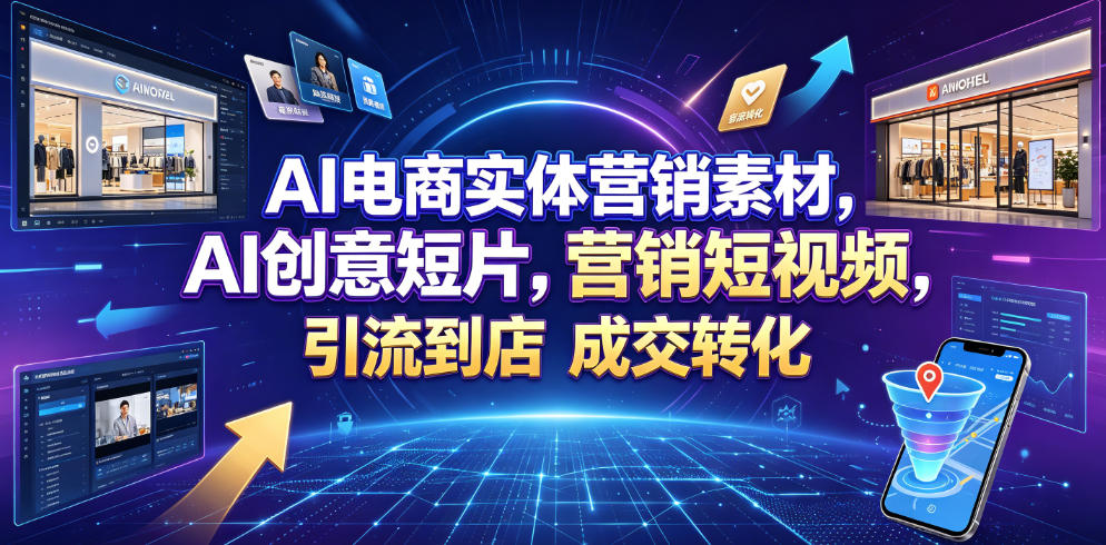 AI电商实体营销素材，AI创意短片，高效打造营销短视频，轻松引流到店，稳定提升门店客流与成交转化-白蛇网