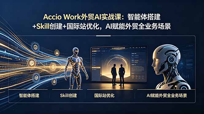 Accio Work外贸AI实战课：智能体搭建+Skill创建+国际站优化，AI赋能外贸全业务场景-白蛇网
