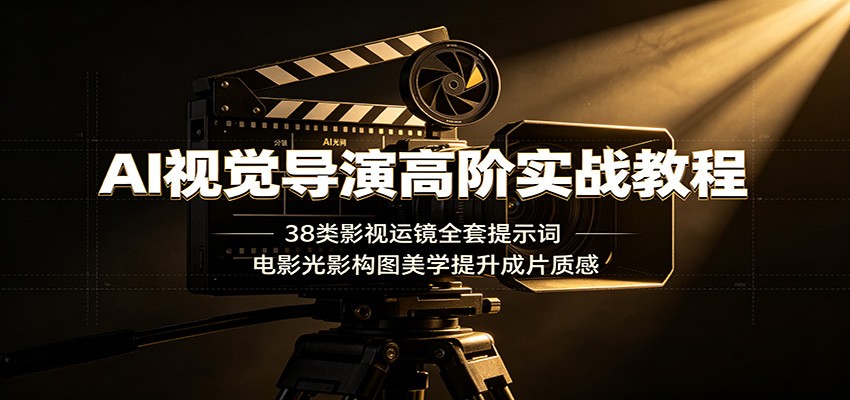 AI视觉导演高阶实战教程：38类影视运镜全套提示词，电影光影构图美学提升成片质感-白蛇网