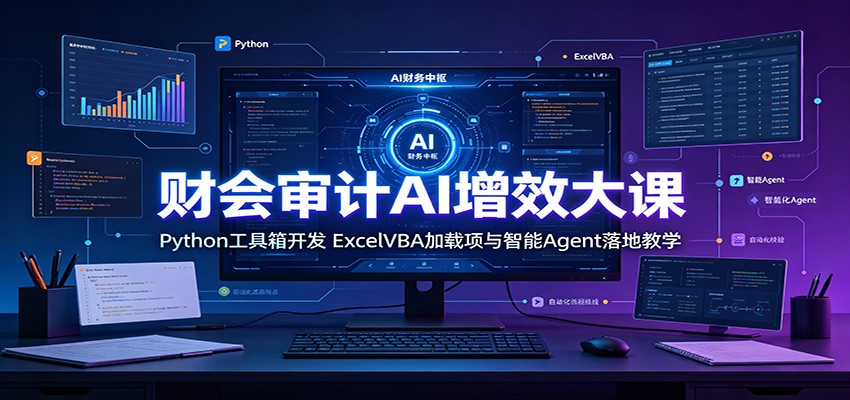 财会审计AI增效大课：Python工具箱开发，ExcelVBA加载项与智能Agent落地教学-白蛇网