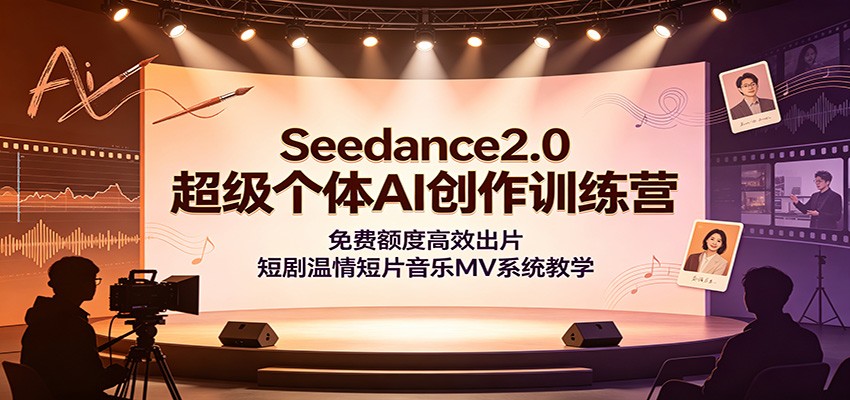 Seedance2.0超级个体AI创作训练营:免费额度高效出片,短剧温情短片音乐MV系统教学-白蛇网