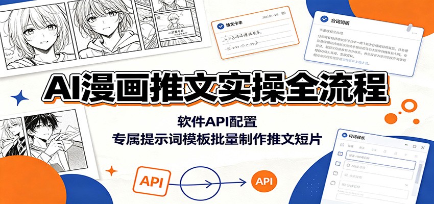 AI漫画推文实操全流程：软件API配置，专属提示词模板批量制作推文短片-白蛇网