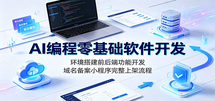 AI编程零基础软件开发：环境搭建前后端功能开发，域名备案小程序完整上架流程-白蛇网