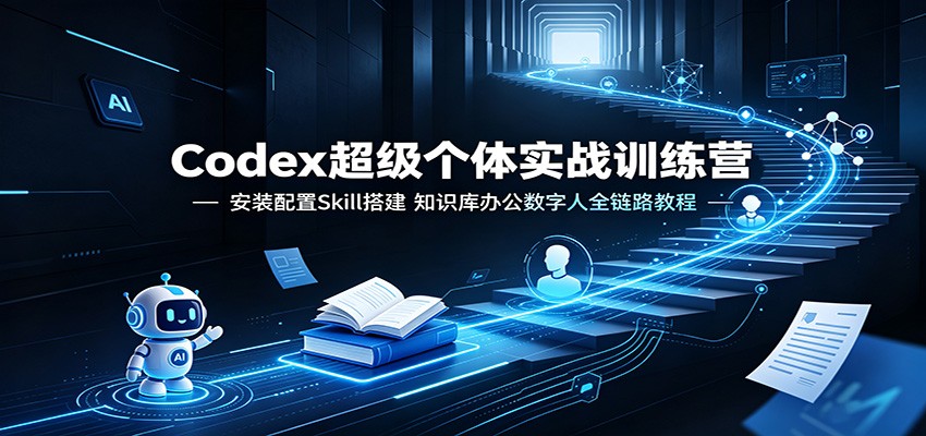 Codex超级个体实战训练营:安装配置Skill搭建,知识库办公数字人全链路教程-白蛇网