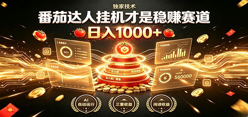 别再瞎找副业！番茄达人挂机才是稳赚赛道 日入1000+-白蛇网