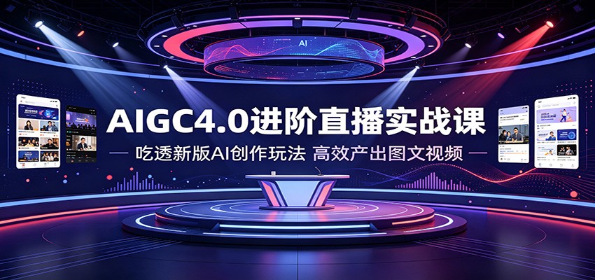 AIGC4.0进阶直播实战课：吃透新版AI创作玩法，高效产出图文视频-白蛇网