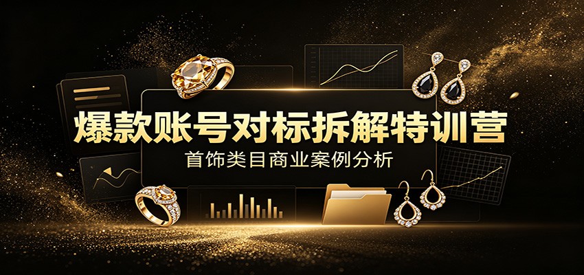 爆款账号对标拆解特训营:首饰类目商业案例分析,配套完整资料内容-白蛇网