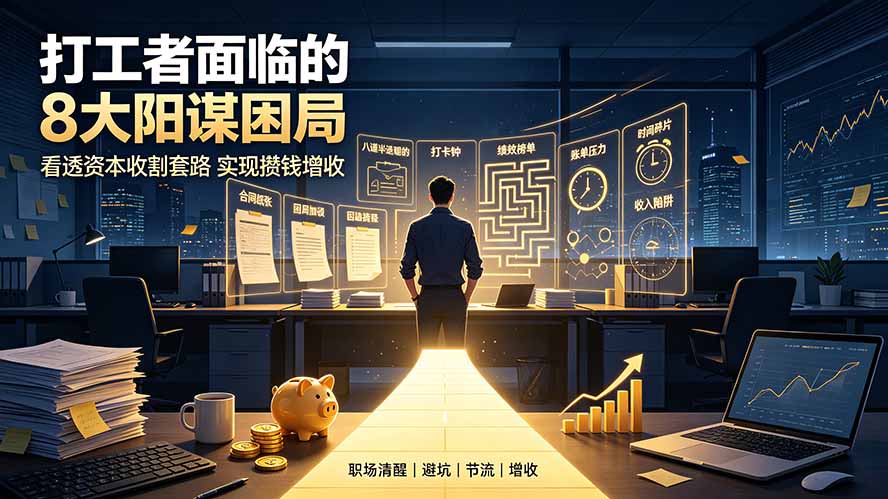 付费文章:打工者面临的8大阳谋困局,看透资本收割套路实现攒钱增收-白蛇网