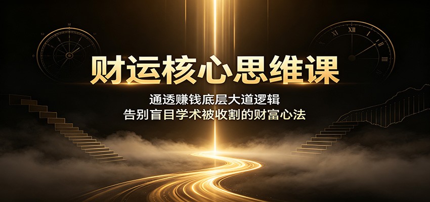 财运核心思维课:通透赚钱底层大道逻辑,告别盲目学术被收割的财富心法-白蛇网
