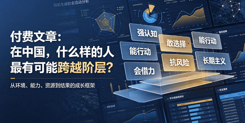 付费文章：在中国，什么样的人最有可能跨越阶层？-白蛇网