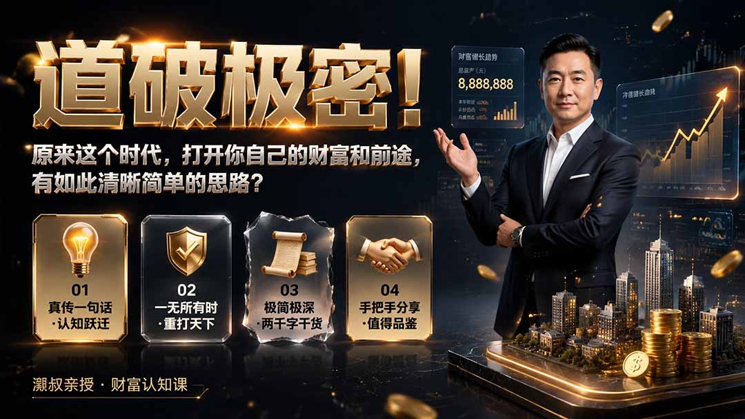 付费文章：道破极密！原来这个时代，打开你自己的财富和前途，有如此清晰简单的思路？-白蛇网