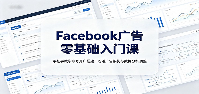 Facebook广告零基础入门课：手把手教学账号开户搭建，吃透广告架构与数据分析调整-白蛇网