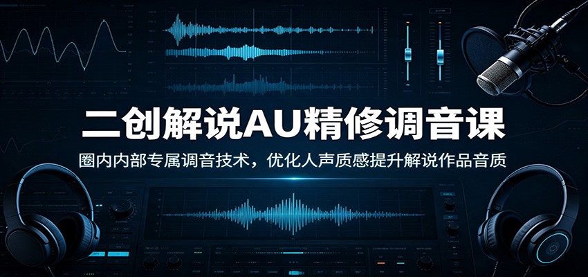 二创解说AU精修调音课：圈内内部专属调音技术，优化人声质感提升解说作品音质-白蛇网