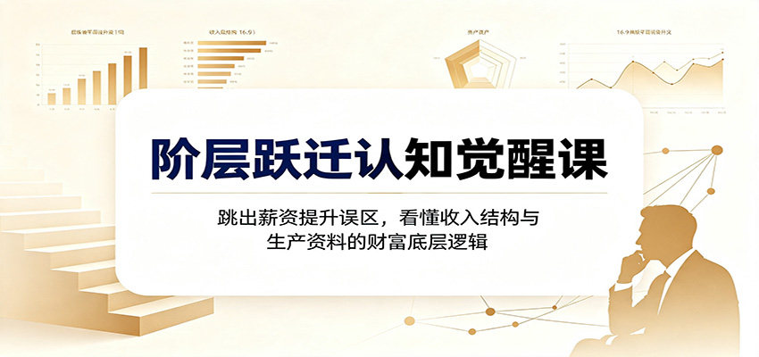 阶层跃迁认知觉醒课：跳出薪资提升误区，看懂收入结构与生产资料的财富底层逻辑-白蛇网