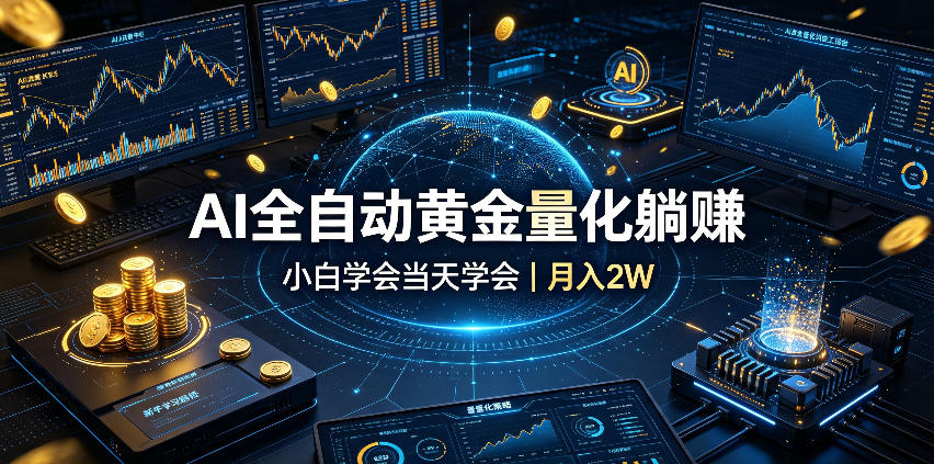 AI全自动黄金量化躺賺：小白学会当天学会，月入2W！【揭秘】-白蛇网