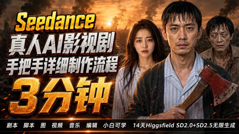3分钟真人AI影视剧怎么做？SD 2.0手把手完整制作流程｜Higgsfield 14天SD 2.0/2.5无限生成-白蛇网