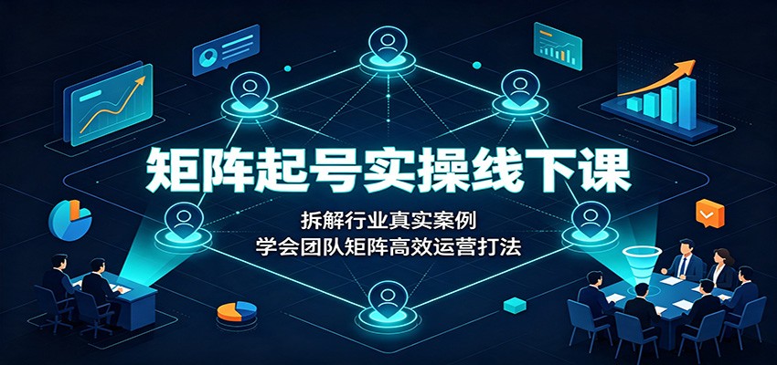 矩阵起号实操线下课：拆解行业真实案例，学会团队矩阵高效运营打法-白蛇网
