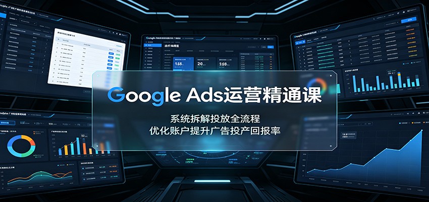 Google Ads运营精通课：系统拆解投放全流程，优化账户提升广告投产回报率-白蛇网