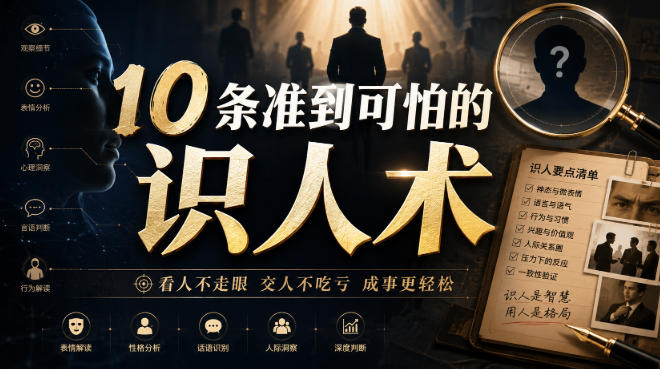 付费文章：10条准到可怕的识人术-白蛇网