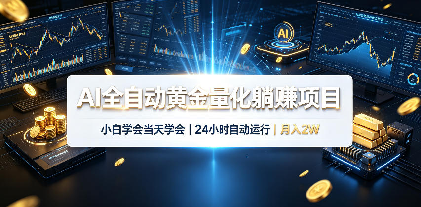 AI全自动黄金量化躺賺项目，24小时自动运行，月入2W！-白蛇网