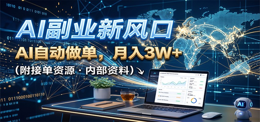 AI副业新风口,AI自动做单,月入3W+,附接单资源-白蛇网