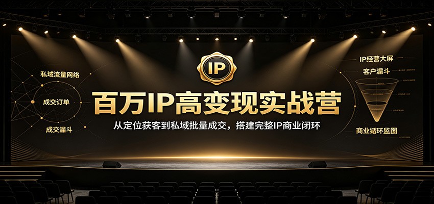 百万IP高变现实战营：从定位获客到私域批量成交，搭建完整IP商业闭环-白蛇网