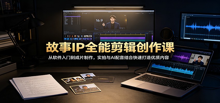 故事IP全能剪辑创作课：从软件入门到成片制作，实拍与AI配音结合快速打造优质内容-白蛇网