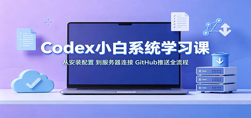 Codex小白系统学习课：小从安装配置，到服务器连接、GitHub推送全流程-白蛇网