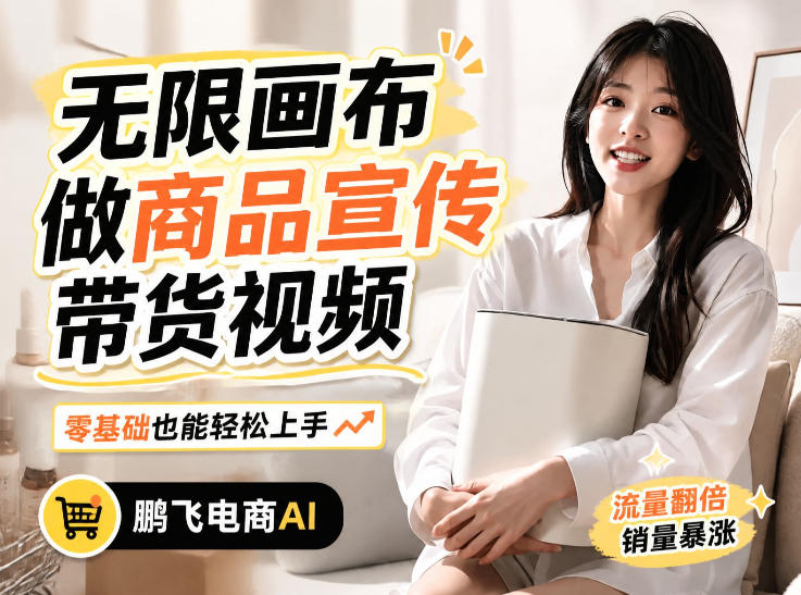 不用模特不用拍，AI生成电商带货视频｜无限画布从0到1搭建教程，全程实操演示，新手也能跟着落地-白蛇网