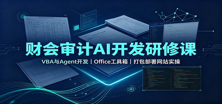 财会审计AI开发研修课：VBA与Agent开发，Office工具箱，打包部署网站实操-白蛇网