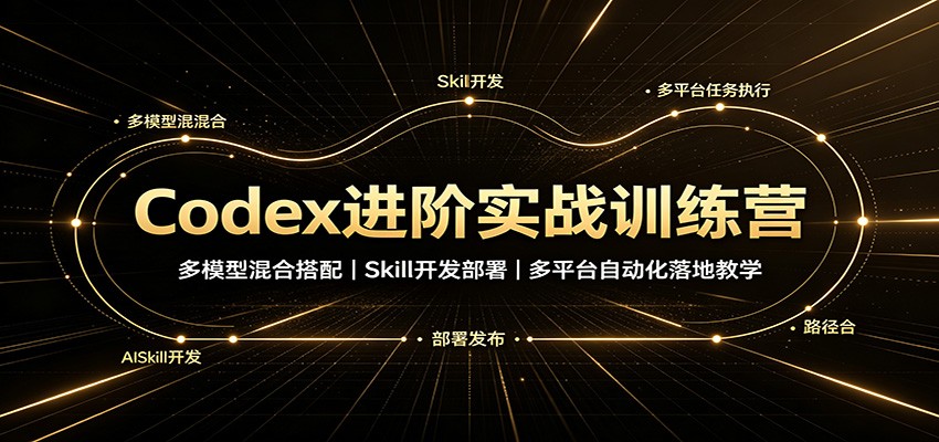 Codex进阶实战训练营：多模型混合搭配，Skill开发部署，多平台自动化落地教学-白蛇网